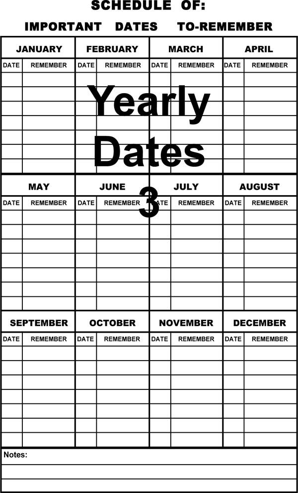 Important Dates 3